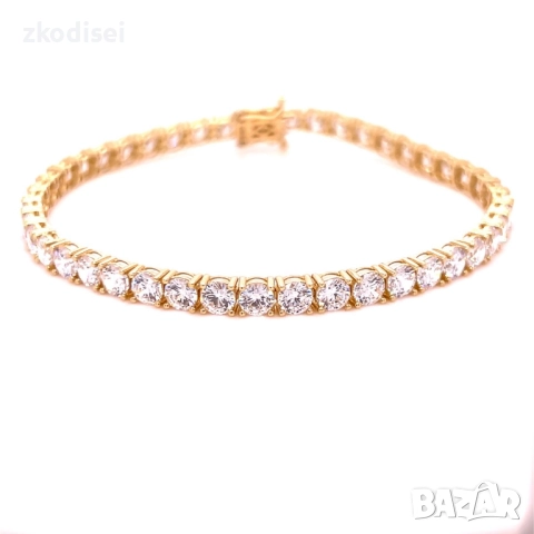 Златна дамска гривна 11,50гр. 19,5см. 14кр. проба:585 модел:34505-1, снимка 2 - Гривни - 52456260