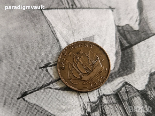Монета - Великобритания - 1/2 (половин) пени | 1942г.