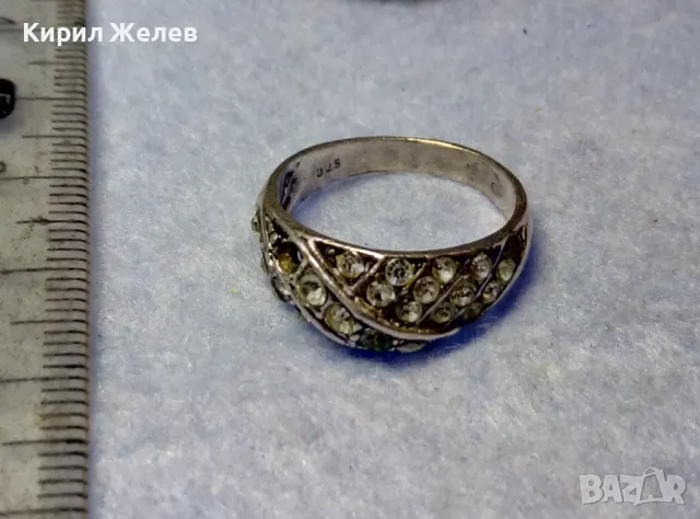 СТАР СКЪПОЦЕНЕН СРЕБЪРЕН ПРЪСТЕН СРЕБРО 925 с ИСКРЯЩИ ФАСЕТИРАНИ ЦИРКОНИ 48652, снимка 9 - Пръстени - 50354713
