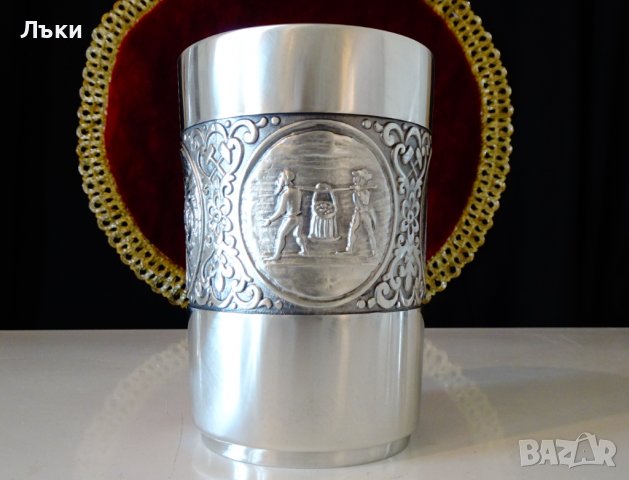 Чаша,халба от калай в чест на Миньорите. , снимка 3 - Антикварни и старинни предмети - 39967991