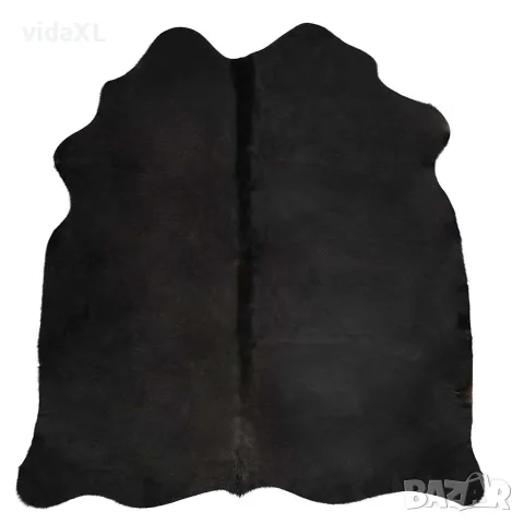vidaXL Килим от волска кожа, черен, 150x170 см, снимка 8 - Килими - 56146529