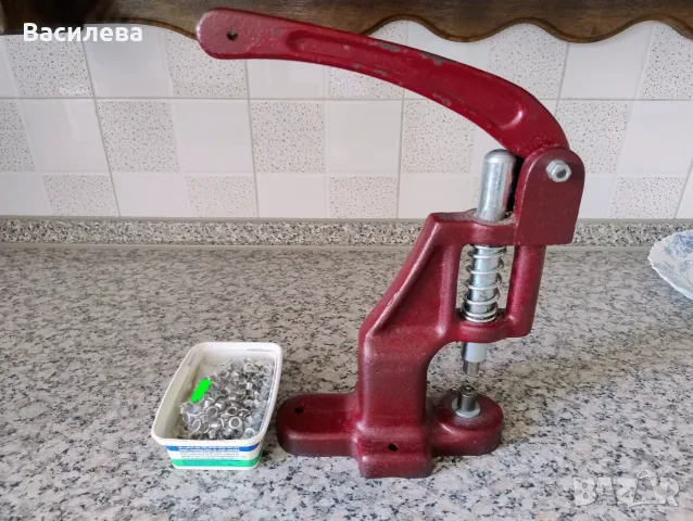 Масивна ръчна преса за капси, нитове и копчета TEKNİK (Тип TEP2) + бонус капси, снимка 2 - Клещи - 56185550