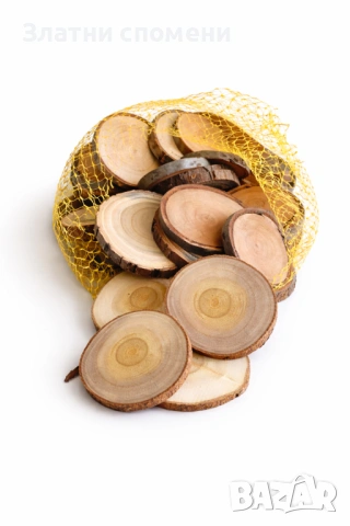 Дървени шайби – Микс 5–7 см (50/100 бр.), снимка 2 - Други - 50767388