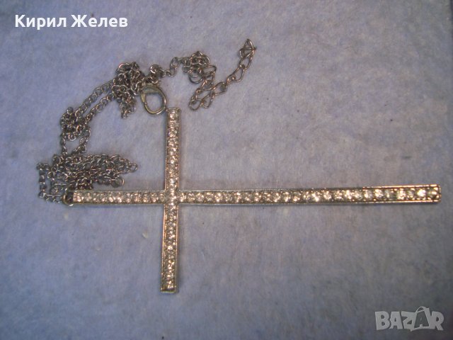ПОСРЕБРЕН КРЪСТОВИДЕН МОДЕН АРТ МЕДАЛЬОН с КРИСТАЛИ и ВЕРИЖКА 31535, снимка 10 - Колиета, медальони, синджири - 36901755