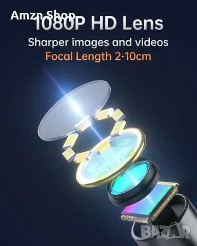 Ендоскопска камера двойна леща 4.3'' IPS екран 1080P HD Ендоскоп бароскоп за инспекция 5 метра, снимка 4 - Друга електроника - 47710071