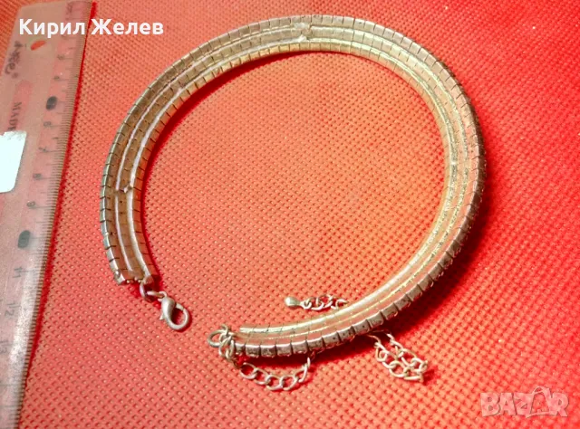 ПОСРЕБРЕНА КРИСТАЛНА РЕТРО АРТ ОГЪРЛИЦА КОЛИЕ 47206, снимка 8 - Колиета, медальони, синджири - 47296068