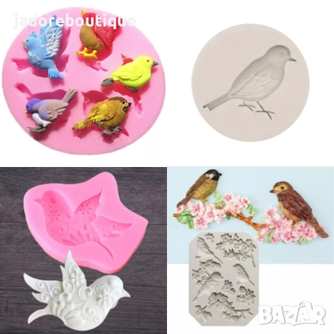 Силиконов молд птички/ птици различни видове