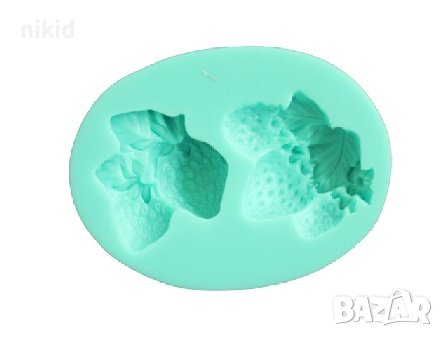 Дълбоки ягоди ягода силиконов молд форма за украса торта с фондан шоколад, снимка 4 - Форми - 22432423