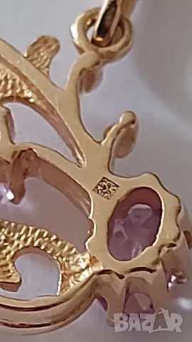 Златна руска висулка с александрити, снимка 7 - Колиета, медальони, синджири - 50051322