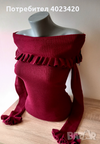 Дамска блуза  бордо, снимка 9 - Блузи с дълъг ръкав и пуловери - 44747627