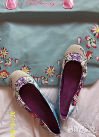 Ed Hardy оригинален сет чанта и обувки, снимка 7 - Дамски ежедневни обувки - 54350701
