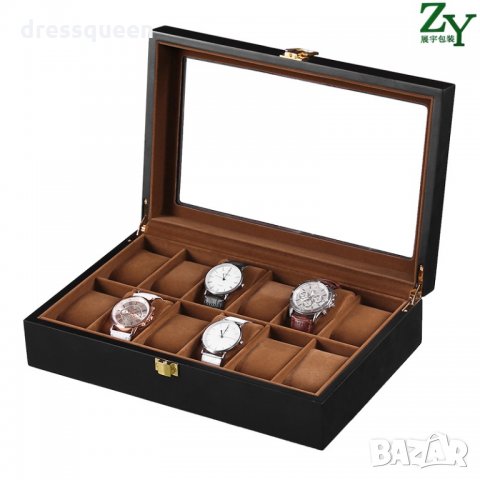 2656 Черна кутия за 12бр часовници, снимка 5 - Други стоки за дома - 30379575