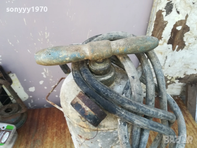 СТАРА ПОМПА С МАНОМЕТЪР И МАРКУЧ 191025, снимка 6 - Антикварни и старинни предмети - 52105519