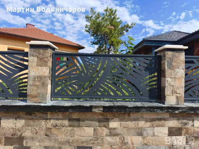 Продавам лазерно изрязани поцинковани оградни пана с рамки - RAL7016 Сив антрацит - 22 бр., снимка 2 - Огради и мрежи - 56242599