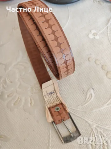 Два Чисто Нови Соц Мъжки Колани от Естествена Кожа 1980те г, снимка 4 - Колани - 49881946