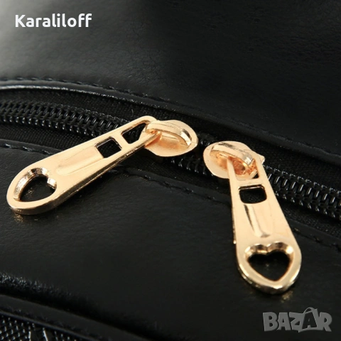 Комплект раница и 3 чантички / Цвят: Черен, снимка 6 - Раници - 53990224