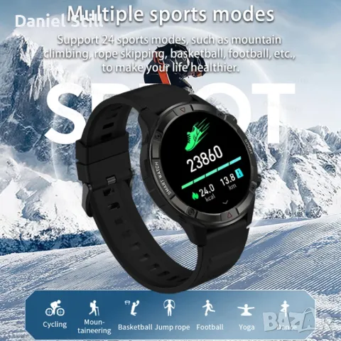 2025 НОВ Модел Луксозен Смарт часовник Голям 1,6" AMOLED дисплей Памет 4G ROM , снимка 13 - Водоустойчиви - 47401350