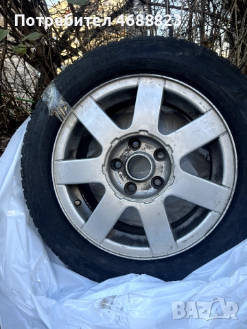 Алуминиеви лети джанти vw/фолксваген със зимни гуми Bridgestone 195/65 R15, снимка 6 - Гуми и джанти - 52863120