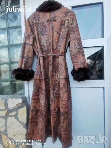 Кожено палто, естествена кожа с косъм, уникат,50%промо, снимка 10 - Палта, манта - 39206820