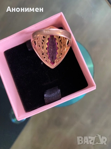 Руски златен пръстен с уникален  камък, снимка 2 - Пръстени - 54181386