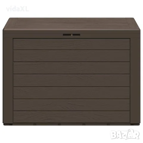 vidaXL Градински сандък за съхранение, кафяв, 78x44x55 см, снимка 3 - Ракли - 56147653