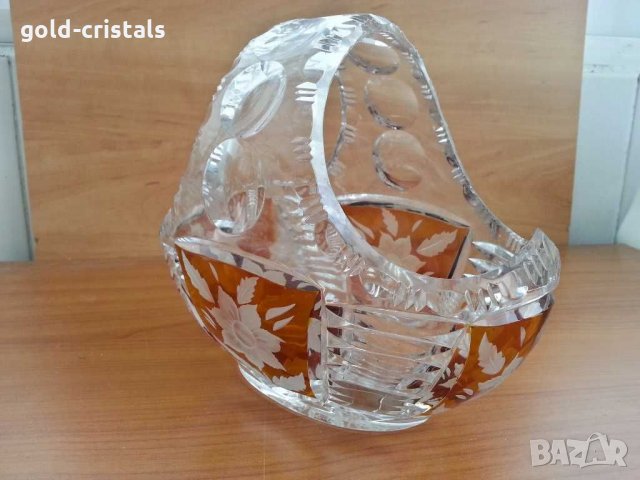 Кристална кошница купа цветен кристал, снимка 13 - Антикварни и старинни предмети - 29702522