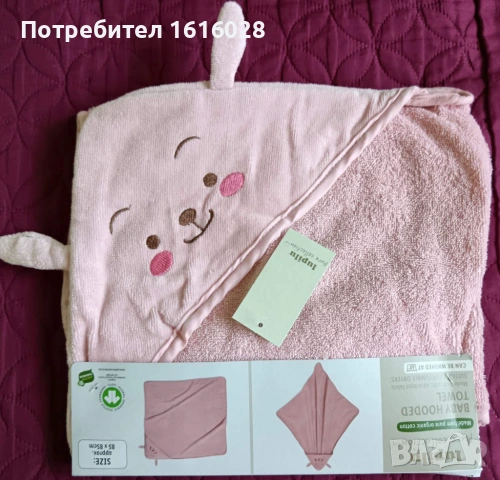Бебешка хавлиена кърпа с качулка., снимка 11 - За банята - 42477710