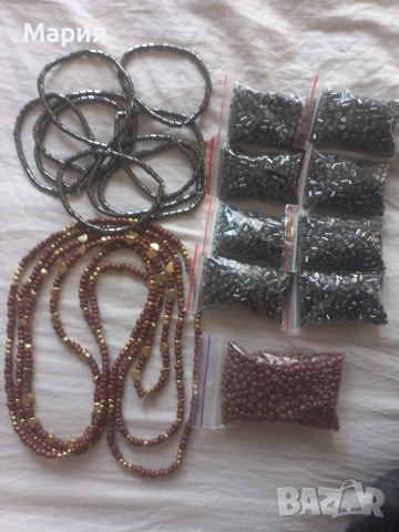 Мъниста хематит, фиби, брошки, гривни, снимка 2 - Гривни - 52845878