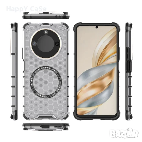 Honor Magic 7 Lite / HONEYCOMB MAGSAFE Удароустойчив кейс гръб калъф, снимка 6 - Калъфи, кейсове - 50498765
