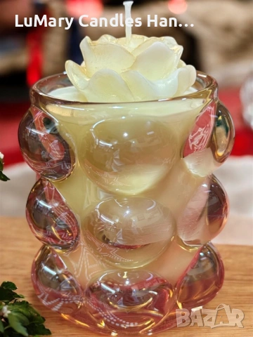 Свещ “ Роза и балончета”, снимка 4 - Декорация за дома - 53223115