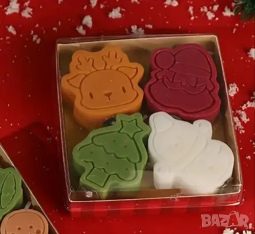 Молд за коледни сапуни и свещи к-т 4 вида, снимка 3 - Форми - 49667640