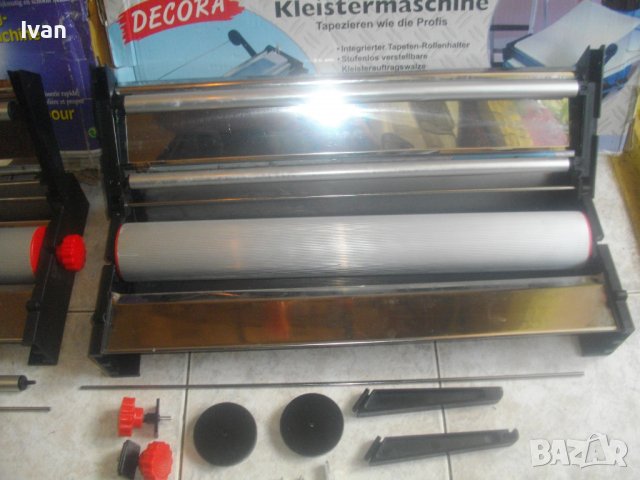 Нова Ръчна Машина Поставяне/Залепяне Тапети-До 58 см-Дания/Германия-Пълен Комплект-Инокс/Неръждавейк