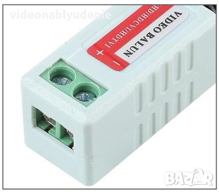 Комплект от 2 броя FULL HD BALUN 1080p Пасивен Видео Балун Преобразувател 1000V 10-700US 2KV>4KV, снимка 5 - Комплекти за видеонаблюдение - 29413076