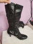 Кожени дамски ботуши на ток номер 39 , снимка 3