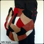 Асиметрична дамска чанта от естествена кожа с две лица! Ръчна изработка!, снимка 1 - Чанти - 34190696