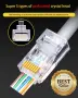 Комплект от 20 броя RJ45 CAT6/CAT5e конектори позлатени 8P8C модулни щекери UTP FTP Ethernet мрежи, снимка 12
