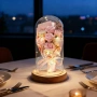 Нова Вечна роза с LED светлини в стъклен купол подаръчна кутия за жена, снимка 1