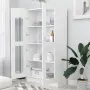 vidaXL Шкаф витрина, бял, 82,5x30,5x150 см, инженерно дърво, снимка 3