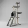 Котешка драскалка с къщичка, легло и платформи, 138 см, светлосива, снимка 4