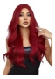 70 см Тъмно червена (бордо) синтетична перука, снимка 7