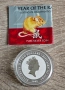 Сребърна монета с оцветяване година на плъха 2008, снимка 3