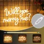 CoolGift Mart Неонова табела „Ще се омъжиш ли за мен“, Романтична LED неонова светлина, USB, снимка 5