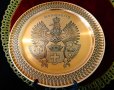Медна чиния,пано,плато,поднос с герб на Кönigsberg,орел,корона.. , снимка 3