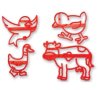 Крава Пиле пате домашни животни пластмасова форма форми сет щампа печат печати резец резци фондан