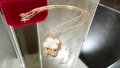 Van Cleef & Arpels VCA Rose Gold Mother of Pearl Vintage Alhambra Clover Дамско Колие, снимка 4