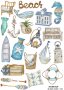 Скрапбук стикери за декорация планер морски sea beach самозалепващ лист А5 - различни видове, снимка 1