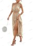 Дамска модна рокля от две части с наклонени рамена, 8цвята , снимка 12