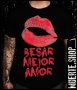 Черна тениска с щампа BESAR MEJOR AMOR, снимка 1 - Тениски - 42053796