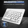 Ултра тънка Bluetooth клавиатура zoyu – безжична, презареждаема, QWERTZ, бяла, снимка 3