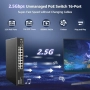 Чисто нов 2.5G 18-портов неуправляем PoE комутатор YuanLey, 16 Base-T 2.5G PoE порта, 2 x 10G SFP+.., снимка 2